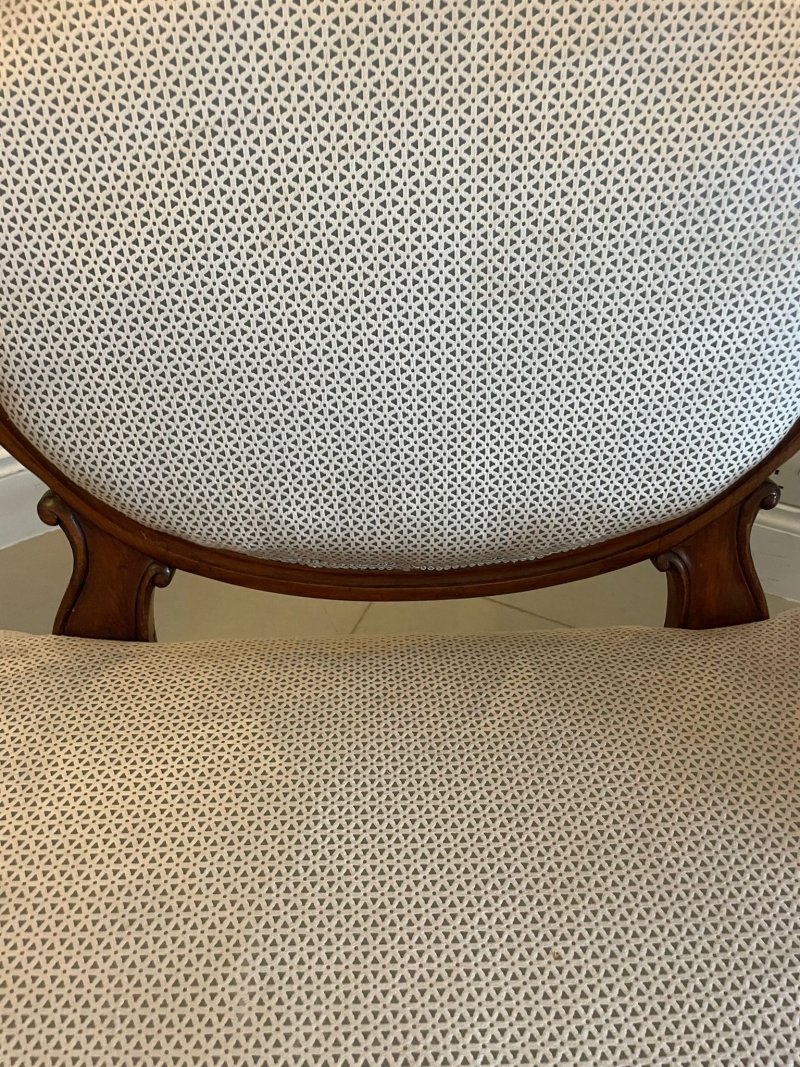 Antique Victorian Cameo Back Carved Walnut Sofa - Image 8